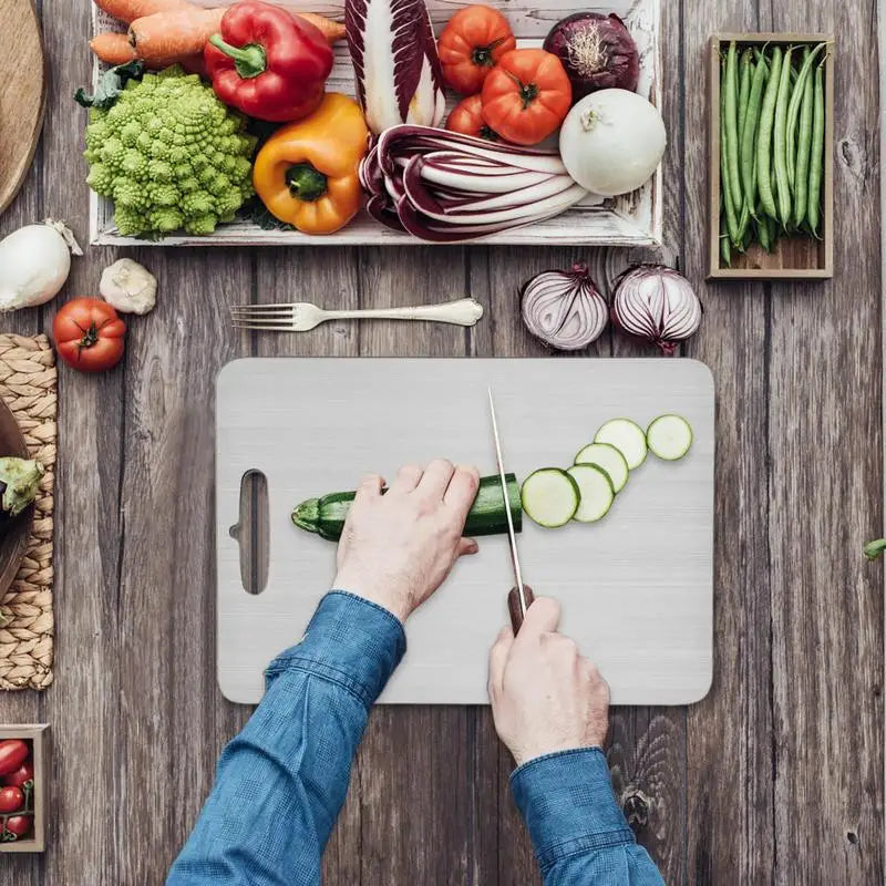 304 Stainless Steel Panel Titanium Cutting Boards for Kitchen Thickened Double Sided Cutting Board Portable Cutting Board