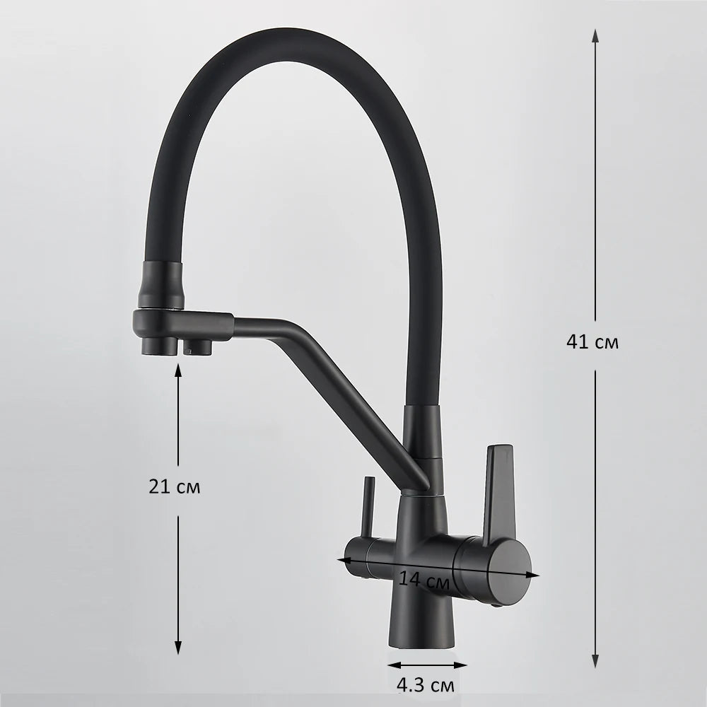 Filtered Kitchen Faucet Purification Water Tap Water Filter Tap For Kitchen Sink 3 in 1 Purifier Vessel Sink Mixer