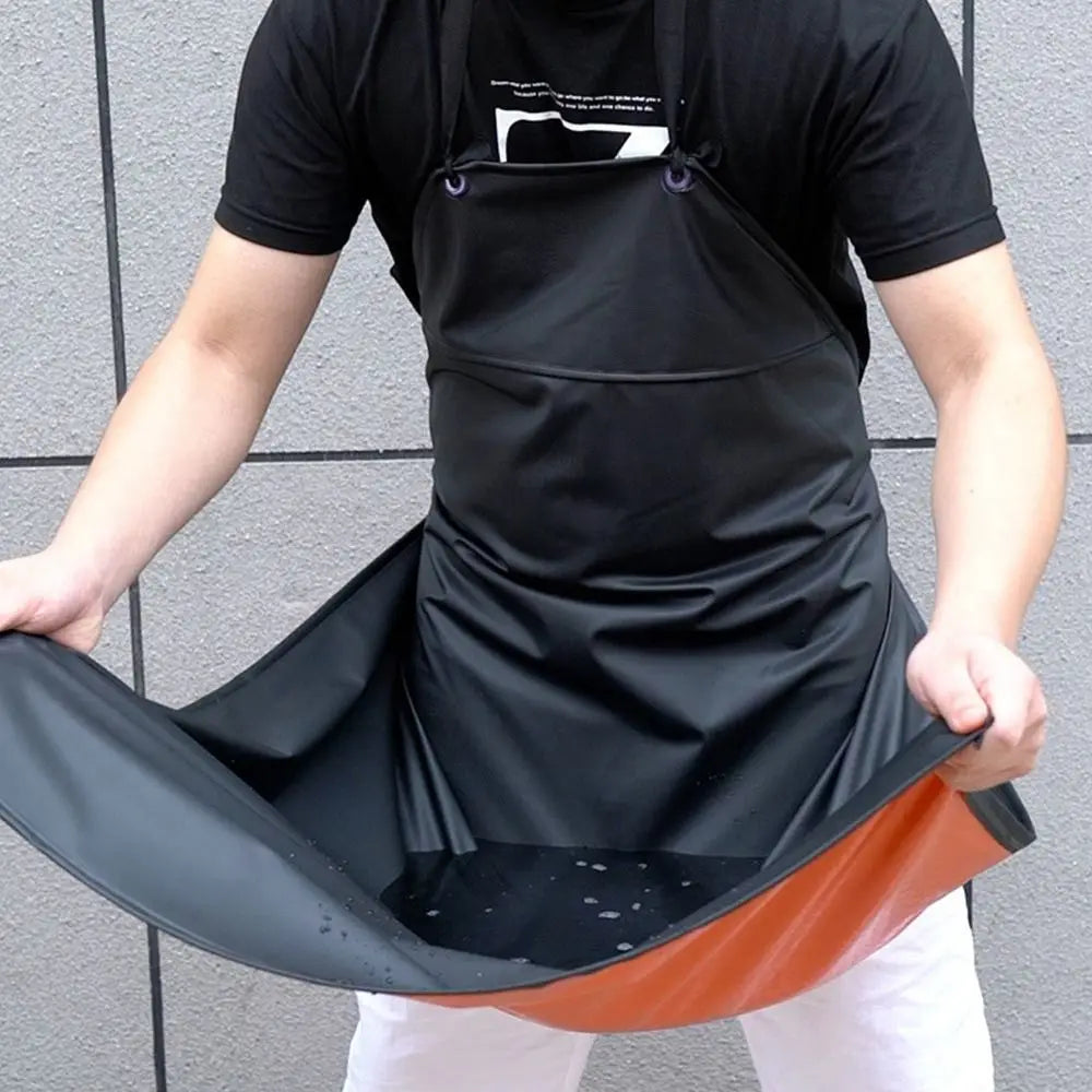 Soft PU Leather Kitchen Apron Black Green Waterproof Work Apron Oil-proof Aquatic Butchery Food Apron Farmers Market