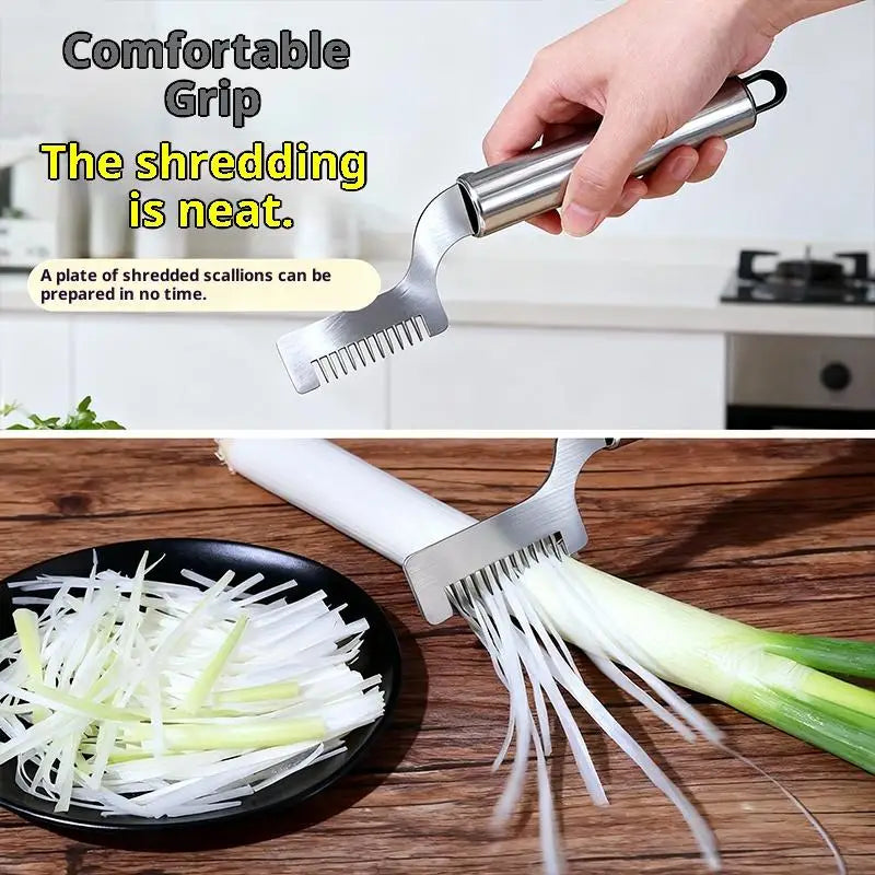 Kitchen Shred Silk The Knife Stainless Steel Chopped Green Onion Knife Curved Cutter Head Design Food Speedy Chopper Green Onion