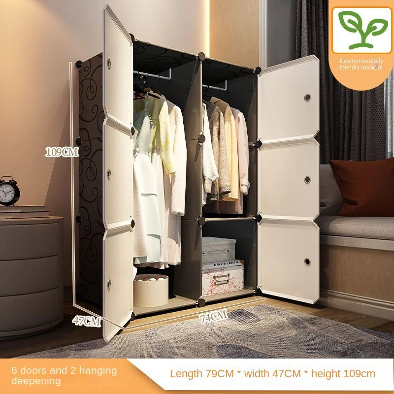 Home Bedroom Furniture Simple Wardrobe Clothes Cabinets Dressers Cube Storage Locker Baby Closet Plastic Collapsible Dustproof