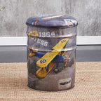Paint Bucket Stool, Iron Art, Creative Storage Seat, Commercial Retro Low Stool, Bars, Shopping Malls Oil
