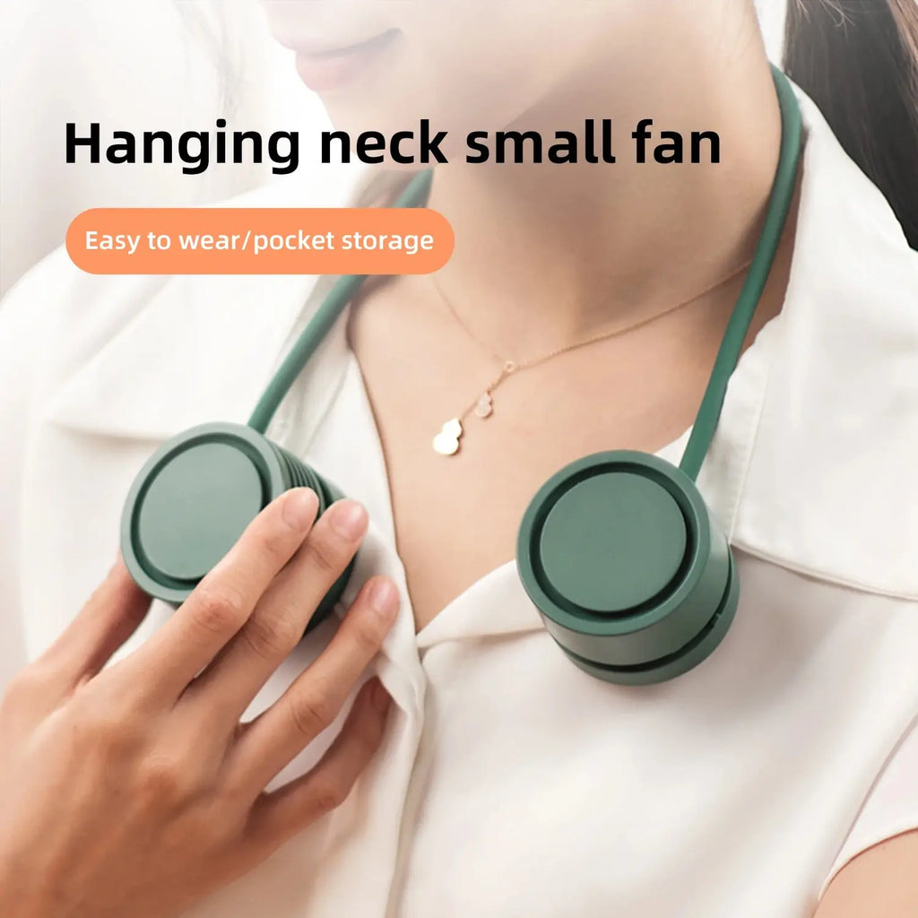 USB Mini Portable Fan Outdoor Cold Fan Hands Free Neck Fan Hanging Rec