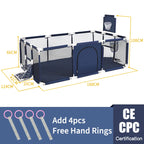 PANGDUBE Baby Playground Playpen for Baby and Toddlers Thicken Steel Pipes & Cloth Baby Fence Play Park Baby Activity Fence