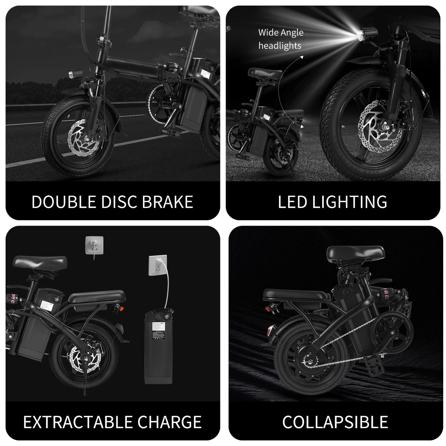 Adult Foldable Electric Bicycle - 400W E-Bike w/ Dual Disc Brakes, 22-Mile Range & 20MPH | AlluCanFind