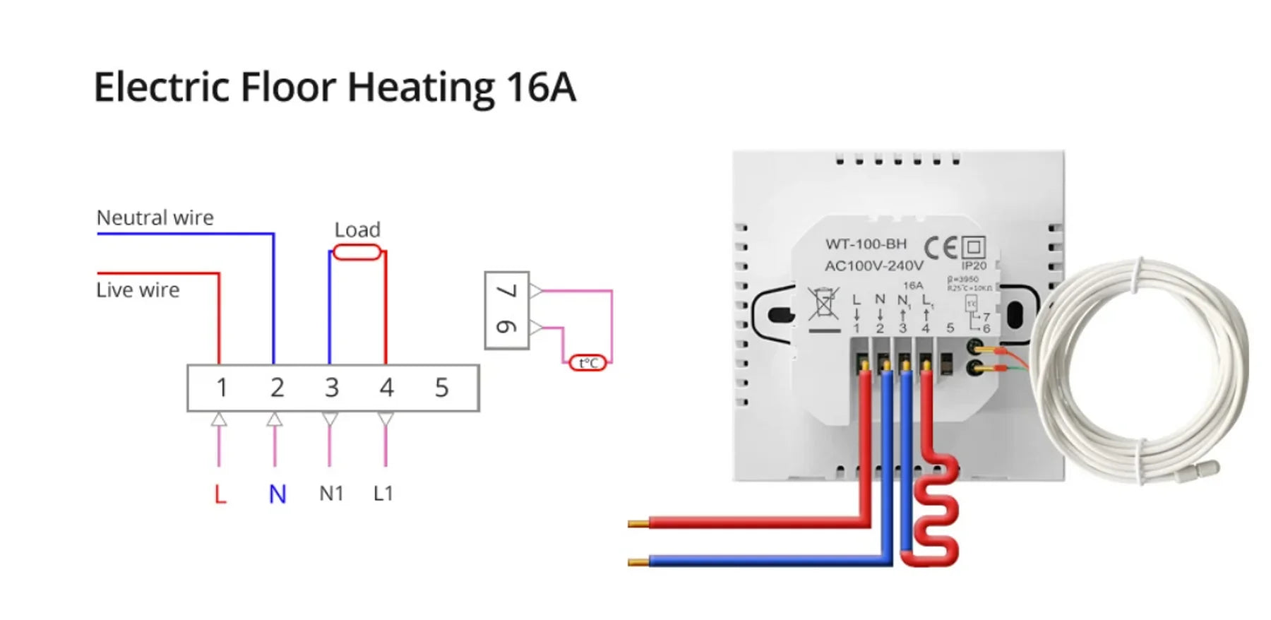 Tuya Smart Thermostat For Underfloor Heating Wifi Thermostat  Floor Heating Controller Warm Floor Temperature Controller Alexa