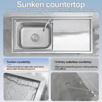 Stainless Steel Sink Kitchen Household Thickened Single Trough with Bracket Wash Basin Sink with Platform Easy Landing