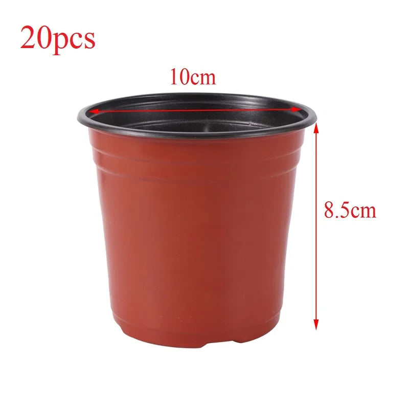 20pcs/50pcs Garden Planter Nursery Plant Grow Pots Cup For Flower Plastic Pot Gardening Tools Home  Grow Pots Wholesale SW2