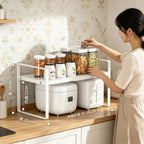 Home Household Space Saving Kitchen Cabinet Organizer Multi Level Expandable Storage Rack Layered Shelf for Seasonings Dishes