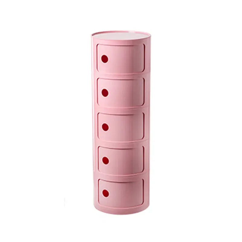 Creative Bedroom Bedside Table Modern Minimalist Round Storage Small Cabinet Large Capacity Plastic Side Cabinet