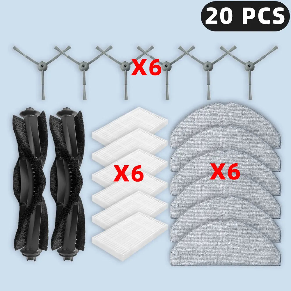 Compatible For ( ILIFE V20 / Vyzzle D10 / Laresar L10 / Lydsto R1D Edge / Roidmi Eve Rook S ) Parts Main Side Brush Filter Mop