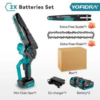 YOFIDRA 8 Inch Brushless Electric Chainsaw Cordless Rechargeable Garden Woodworking Cutting Power Tools For Makita  Battery Pin
