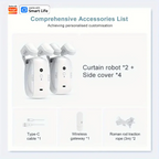 1/2pcs Smart WiFi Curtain Robot with Wi-Fi Gateway, APP Remote Control,  Automatic Opening Hand Pull Start，Compatible with Alexa
