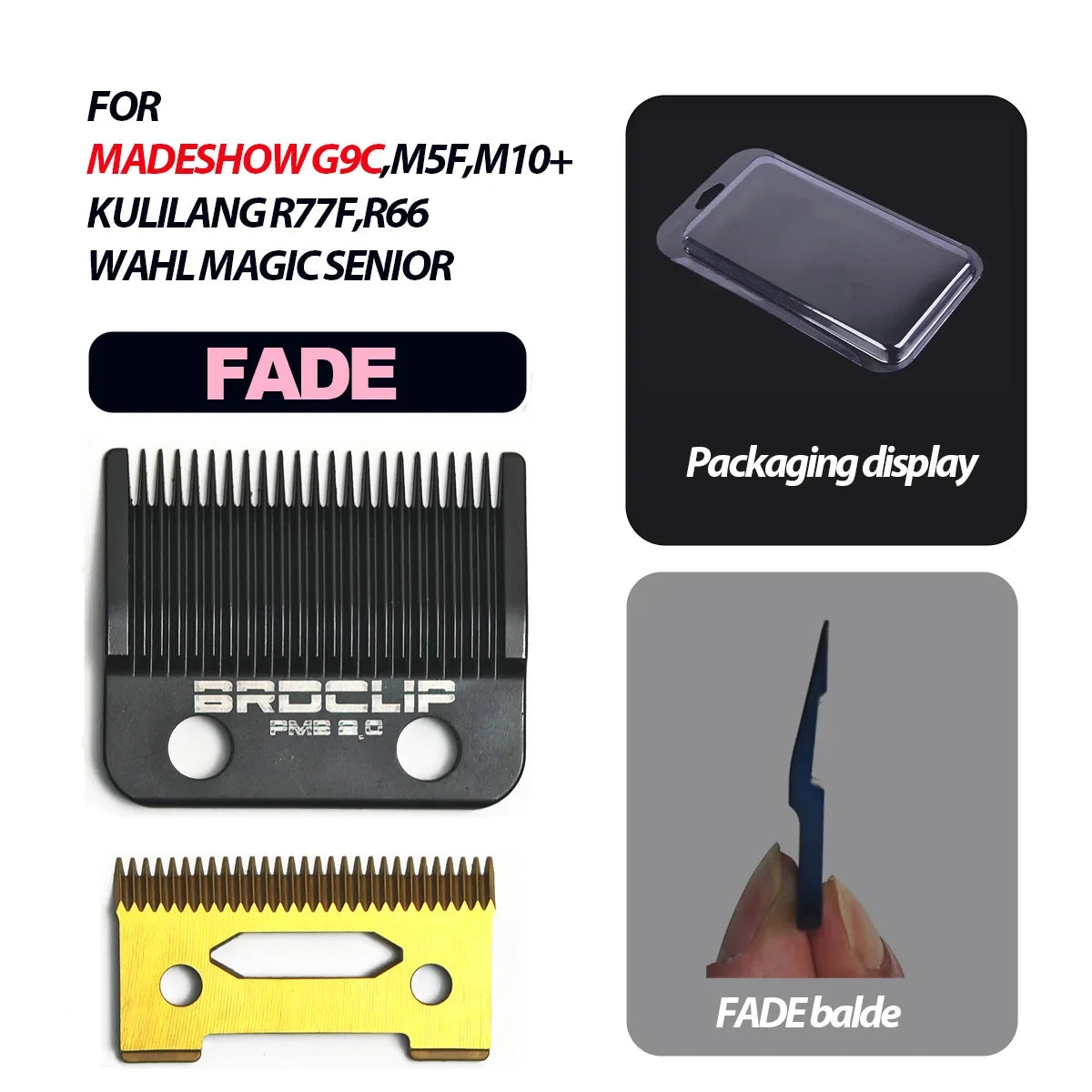 Replacement Original Cutter Head Madeshow Kulilang G9C M5(F) M10+ R66 R77F Standard Blades Hair Clipper Ceramic Blade Trimmer
