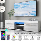 Modern High Gloss TV Stand for 59" TV