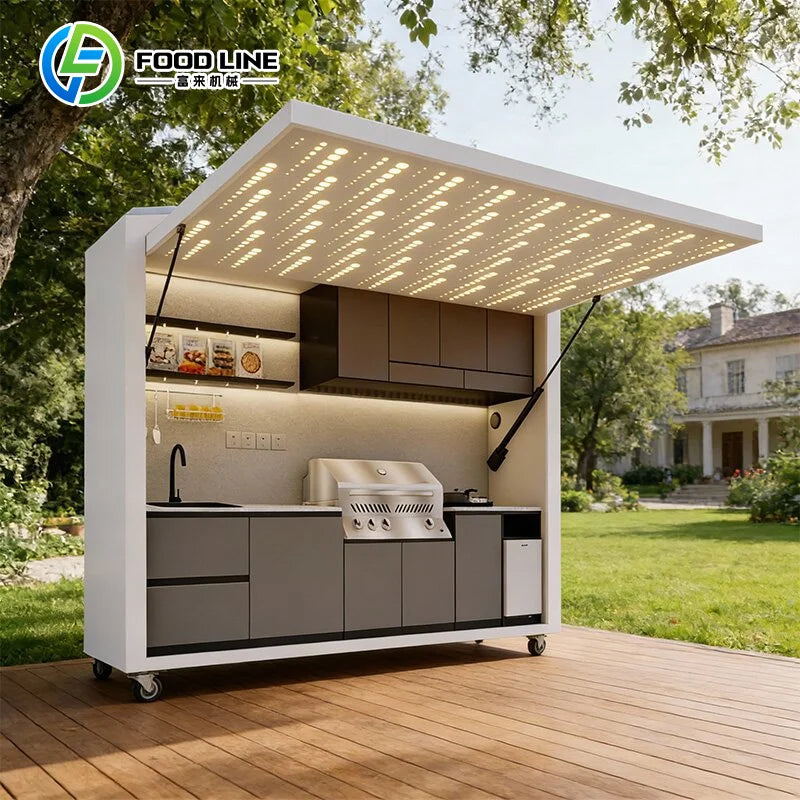 Outdoor Kitchen with bar and Pergola Outdoor Kitchen Modular Portable Outdoor Kitchen