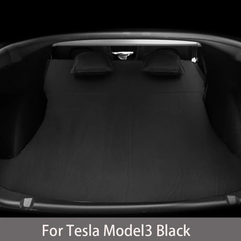 For Tesla Model 3 Model Y 2017-2025 Inflatable Air Mattress Outdoor Camping Inflatable Special Suede Fabric Car Travel Bed