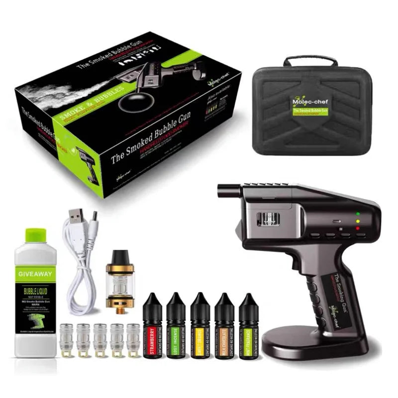 Bar Wine Mixer Hand-Held Smoked Bubble Gun Smudging Machine Smoke Making Machine Cocktail Molecular Cuisine Bubble Machine