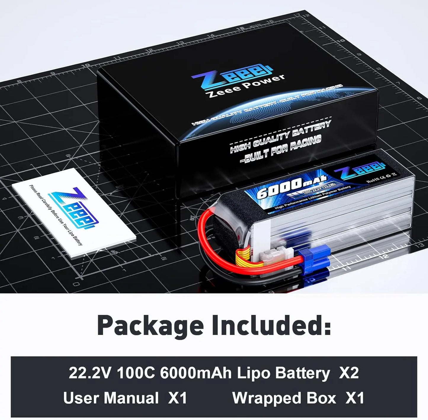 1/2pcs Zeee 6S 6000mAh FPV Drone Battery 22.2V 100C Lipo Battery with EC5 Plug for RC Car Buggy Helicopter Robots RC Model Parts