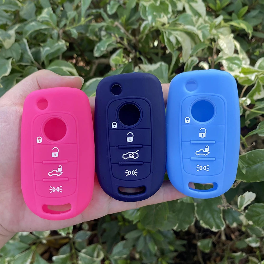 Silicone Car fob Key Case Cover Shell skin bag For FIAT 500X Doblo Argo Toro Nuovo Grazie Tipo Freedom filp Key chain Protector