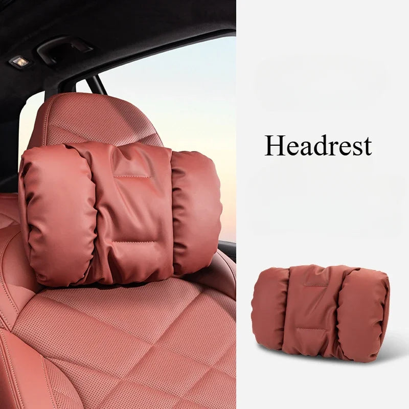 Advanced Sensory Bubble Cotton Car Headrest Anti-Stain Leather Neck Pillow And Waist Cushion Set for Mazda MX5 CX3 CX8 MX-5 CX30