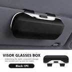 SEAMETAL Car Glasses Box Portable Press Switch Sunglasses Holder Support Driver Goggle Case Car Sun Visor Eyeglasses Storage Box