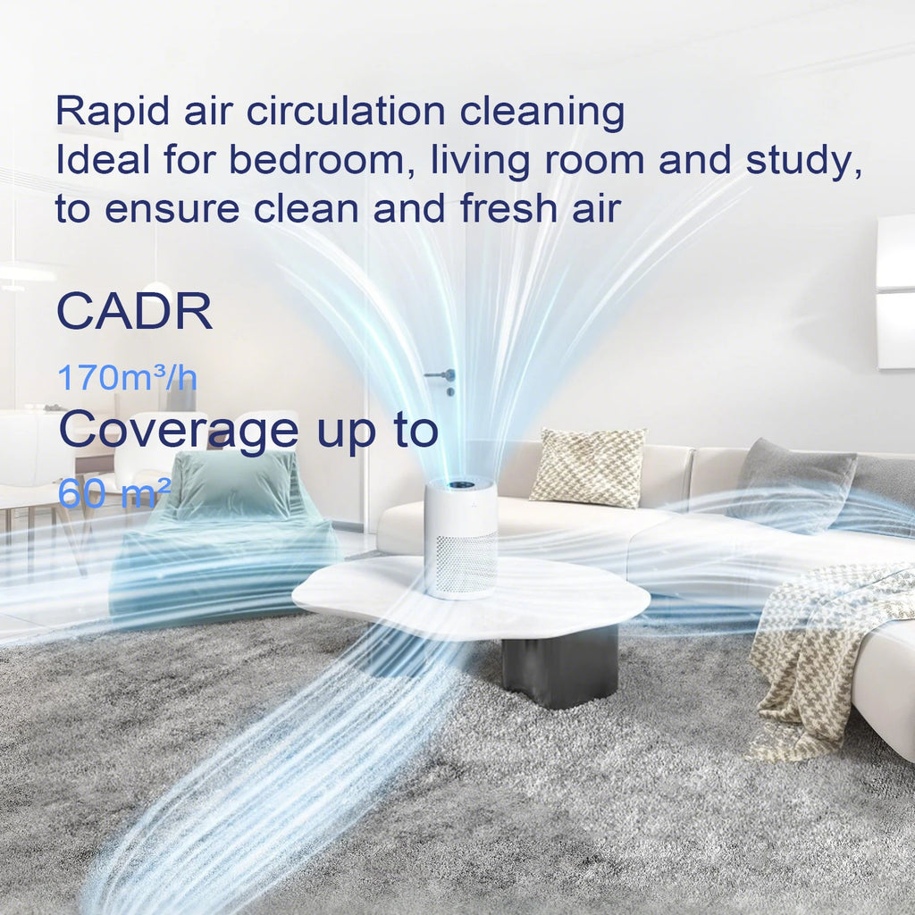 AROEVE Air Purifier 170 m³/h for Bedroom,Living Room Activated Carbon
