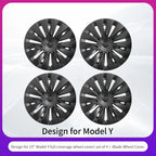 4PCS Design for TESLA Model Y 2020-2024 Vehicle Full Coverage Storm Wheel Cover Cap 19 Inches Wheel Hubcap Automobile Accessorie