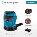 YOFIDRA 125mm Electric Orbital Sander 3 Speeds Adjustable Rechargeable Polishing Grinder Machine For Makita 18V Battery
