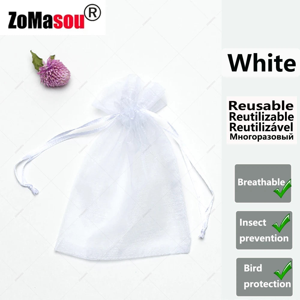 20-100PCS Vegetable Grapes Fruit Grow Bags Fruit Protection Bags Garden Anti-Bird Netting Mesh Bag Strawberry Bags Garden Tools