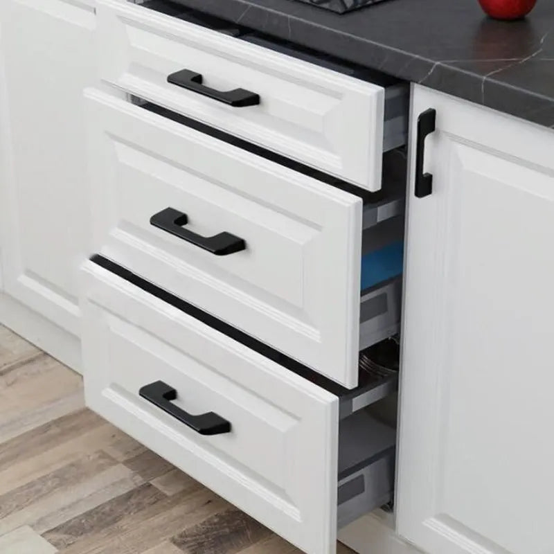 KK&FING 1PC Modern Kitchen Handles Furniture Black Aluminum Home Improvement Wardrobe Cupboard Drawer Handle Furniture Hardware