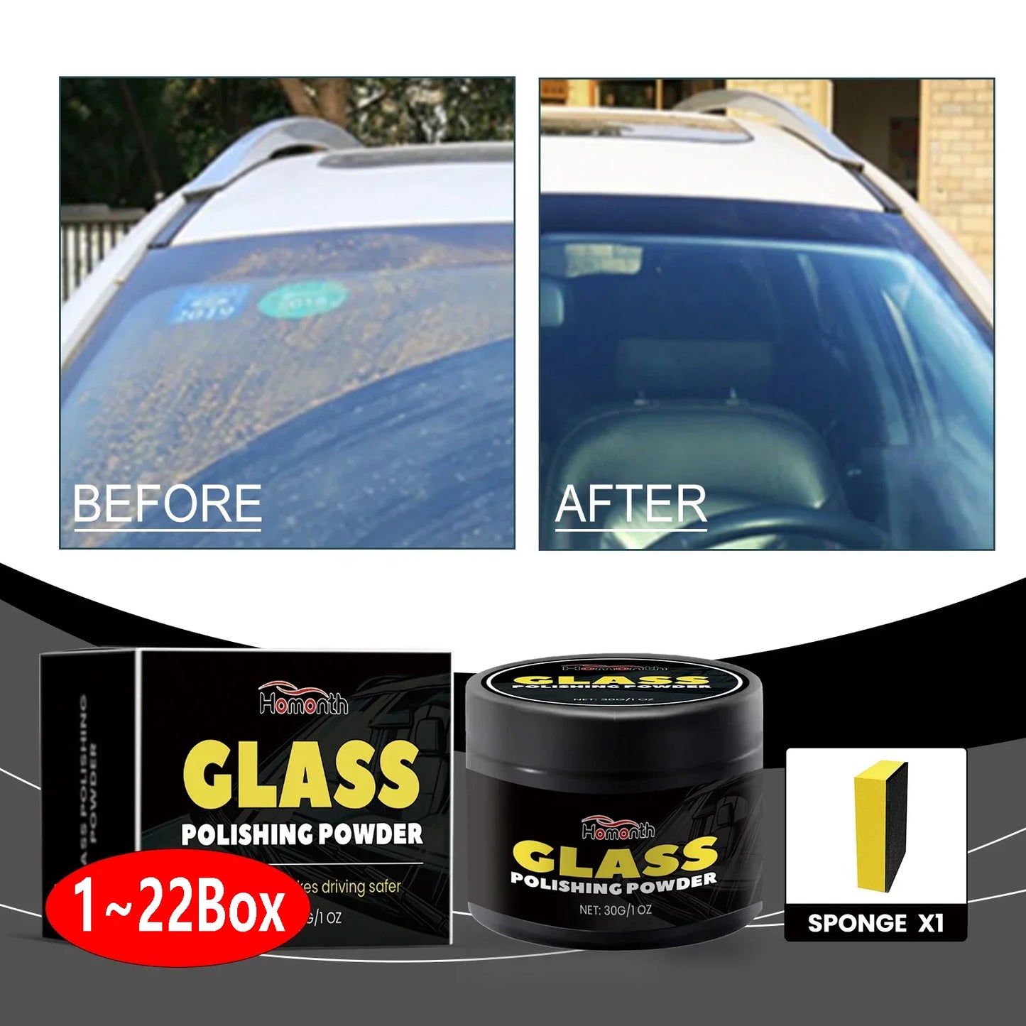 Glass Polish Power Auto Windshield Glass Window Scratches Repair Tools Cerium Oxide Power Car Detailing Maintenance