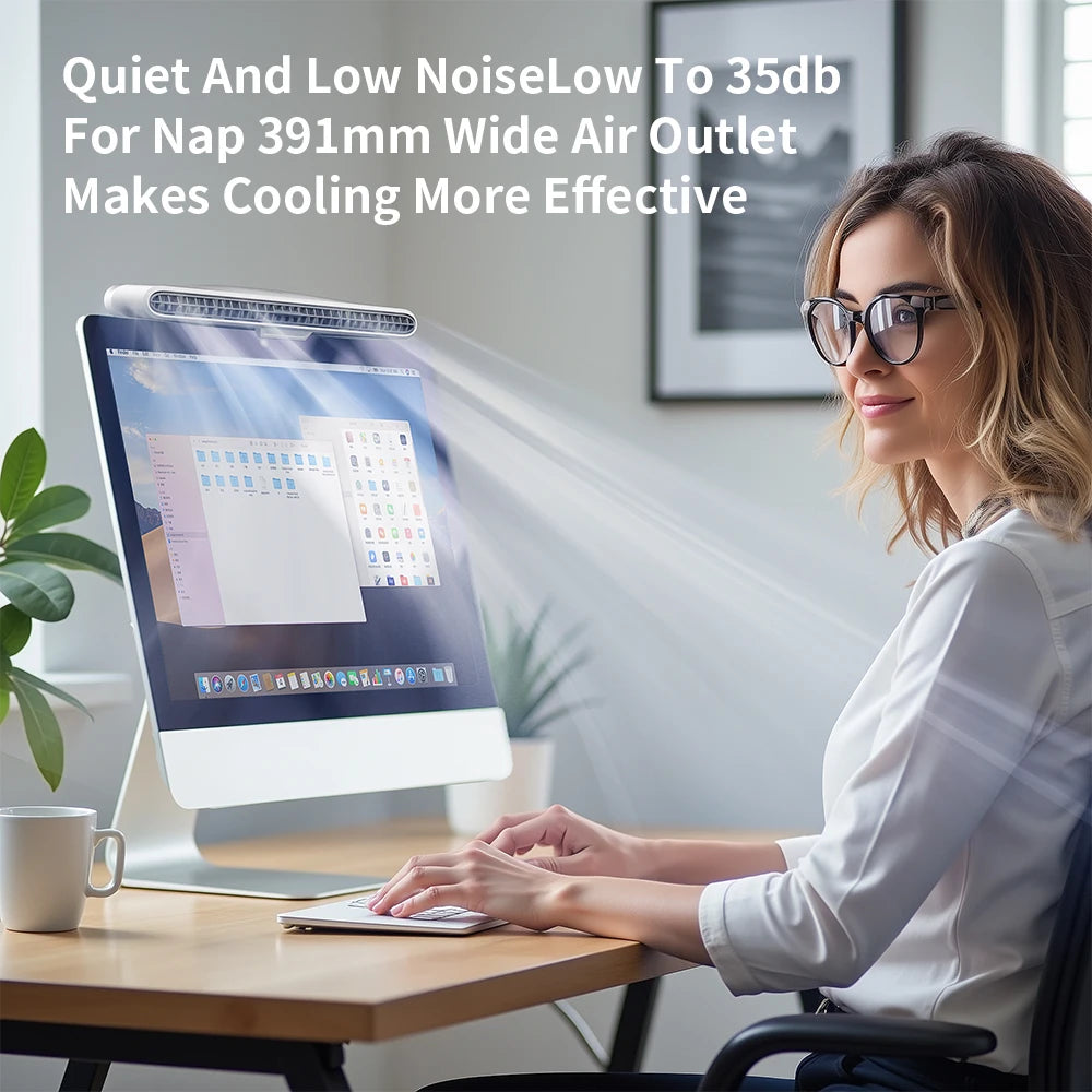 Computer Monitor Hanging Fan Powerful Cooling 3 speed Selectable, Ergo