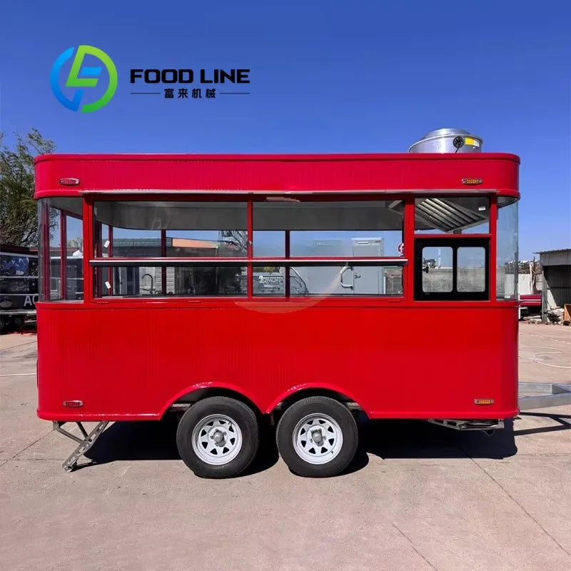 Customized Mobile Food Trucks Equipped with Complete Kitchen Equipment Street Food Pizza Ovens Barbecue Food Trailers
