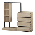 Wardrobe with 4 Drawers and 3 Shelves Natural
