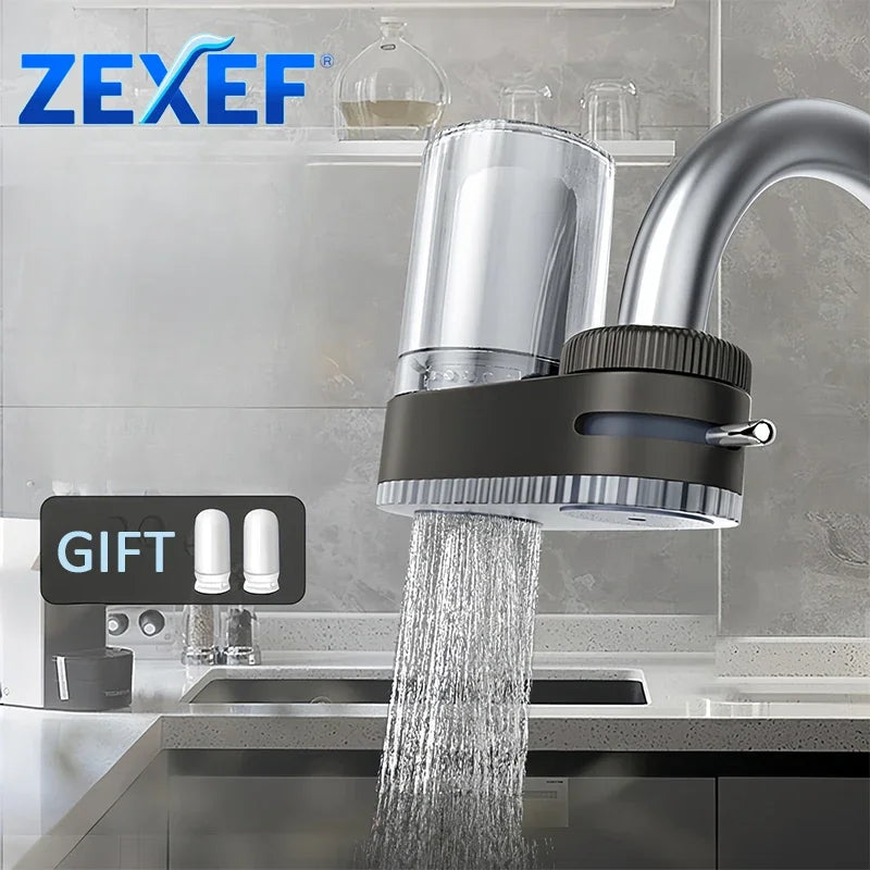 Kitchen Faucet Water Filter 3-Stage Anti-Splash Chlorine Removal Lead-Free Cartridge Easy Install for Home Sink