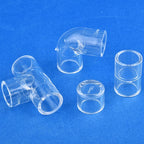 16mm Clear Acrylic Pipe Aquarium Fish Tank 90° Elbow Tee End Plug Connector Plexiglass Water Supply Tube Fittings DIY Connector