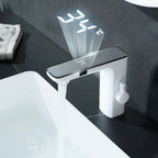 White Smart Dual Sensor Basin Faucet - Hot/Cold Deck Mount
