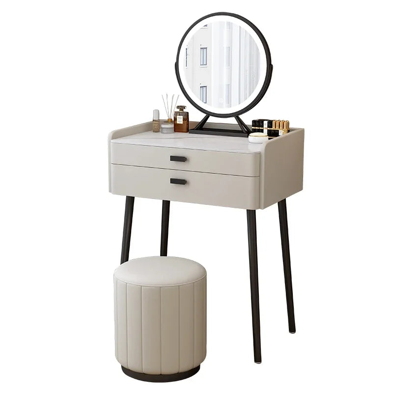 Rockboard Solid Wood Dressing Table Bedroom Modern Simple and Luxury Small 60 Mini 50cm Mesh Red Small Unit Makeup Table