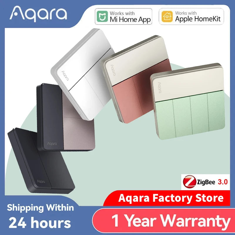 Aqara Smart Wall Switch Z1 More Control Zigbee 3.0 Compatible with Single Live/Neutral Wire Design Supports Mi home HomeKit APP