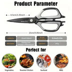Kitchen Scissors Stainless Steel Barbecue Shears Household Scissors Beef Steak Trimmers Fish Fillet Chicken Bone Kichen Scissor