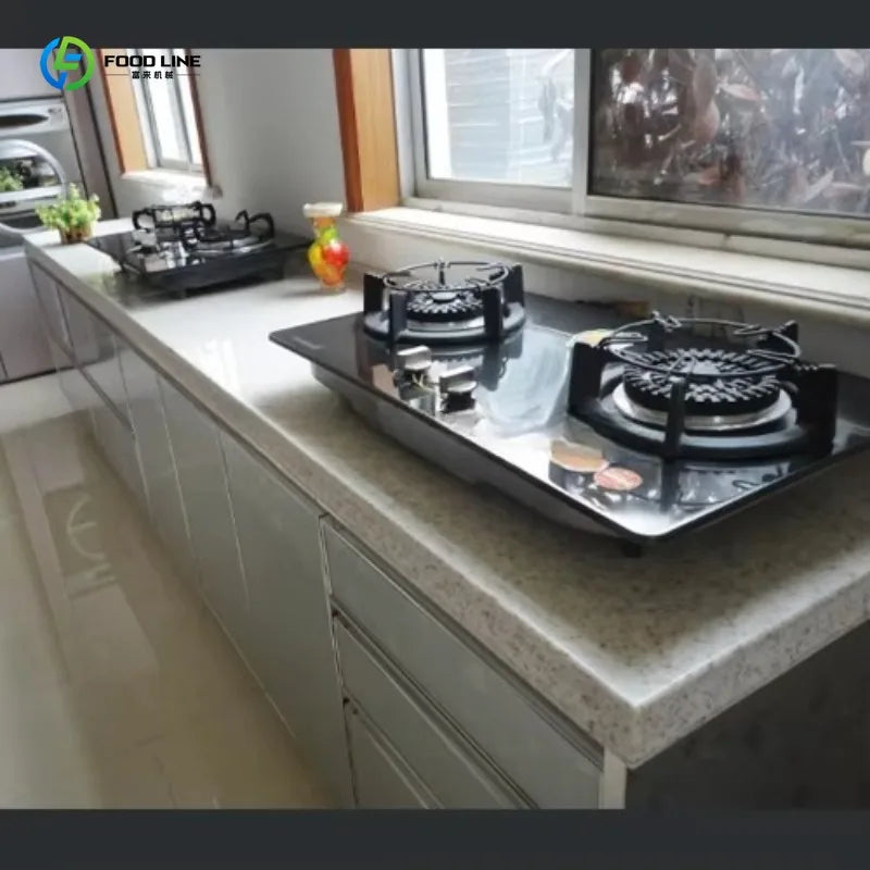 Customized Kitchen Cabinet With Marble Countertop Eco Friendly Cabinetry Waterproof for Hotel Restaurant Home Kitchen Decoration