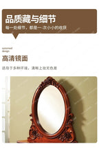 American all-solid wood dresser European retro carved dresser with mirror