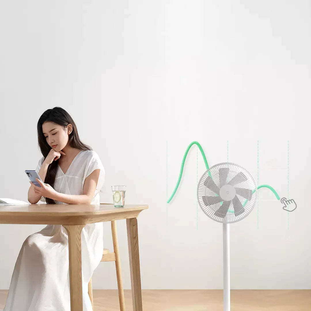 XIAOMI MIJIA Smart DC Inverter Floor Fan 1X Upgrade With 7-Blade,140° Wide-Angle Airflow,Low 25.6dB Noise,Wired Fan With Adapter