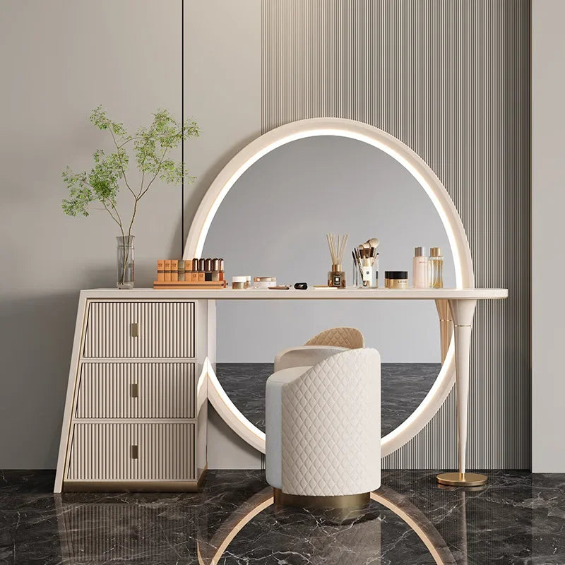 Hairstyles Dressing Makeup Vanities Table Mirror Chair European Coffee Modern Dressing Makeup Nail Wood Penteadeira Furniture