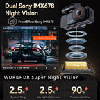 Dash Cam Dual Lens 4K UHD Recording Car Camera DVR Night Vision Video