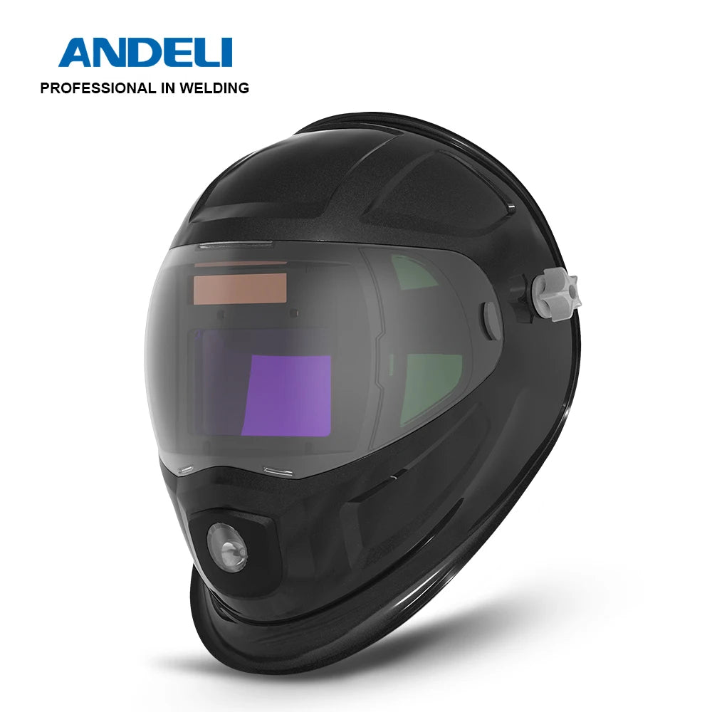 ANDELI Auto Darkening Welding Helmet Large Viewing True Color Solar Powered Welding Mask for TIG MIG ARC Grinding Welder