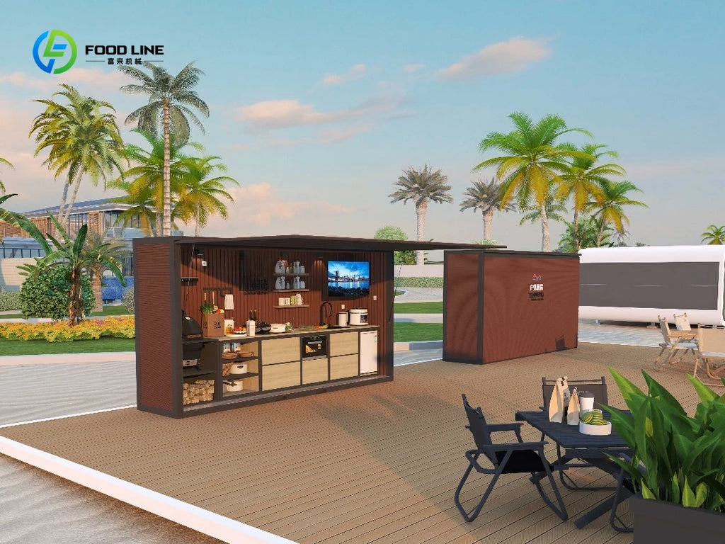 Customized All-In-One Portable Outdoor Kitchen System Built-In Grill Refrigerator Drawers Easy Installation Modular Design