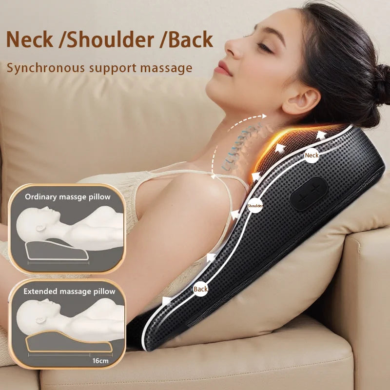 Manufacturer Direct Electric Shiatsu Head Neck Cervical Traction Body Massager Car Back Pillow with Heating Vibrating Massage | AlluCanFind