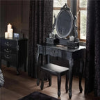 *retro dresser classic black solid wood bedroom princess makeup table American light luxury engraving